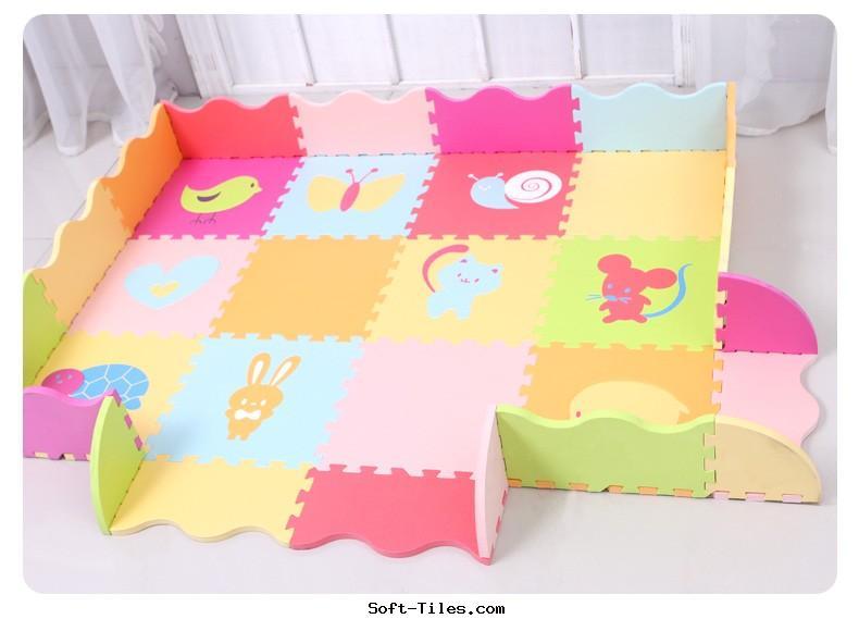 Children play mat with rails Animals Design