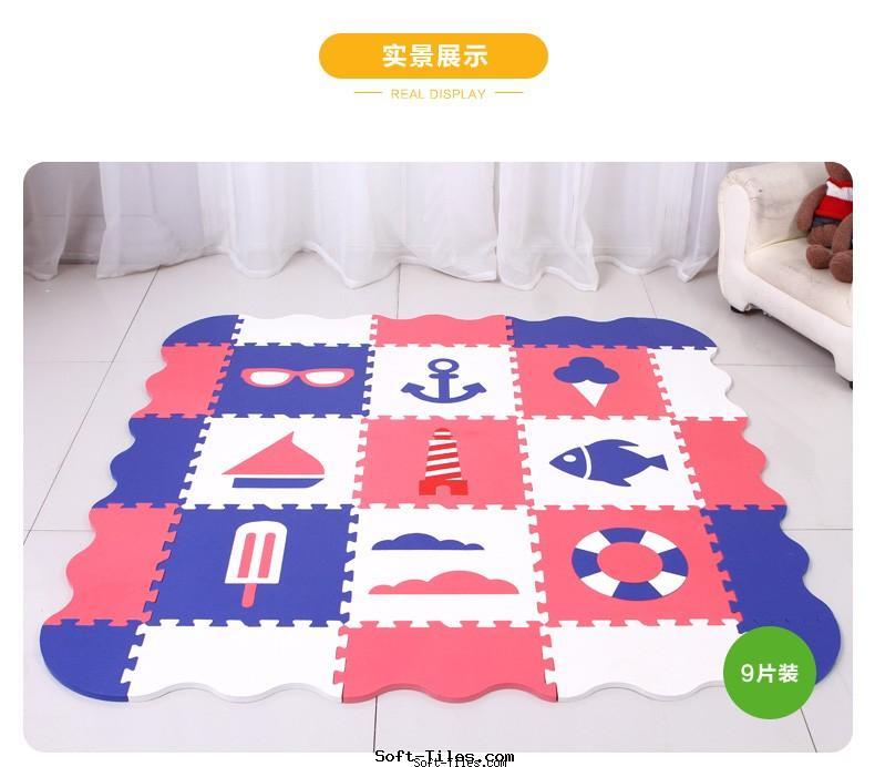 Rubber mat for baby with rails 9pcs set