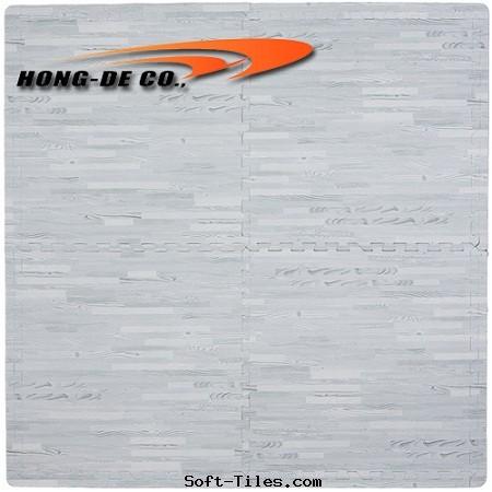 Gray Wood Grain Foam Floor Mat 